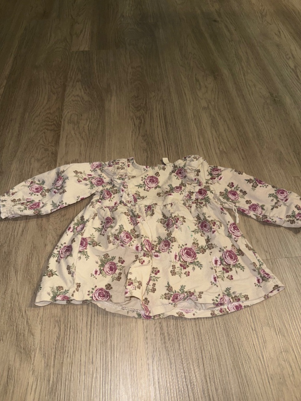 NWT Chickpea Organic 18M Floral Corduroy Dress Toddler Girls Ruffle Rose